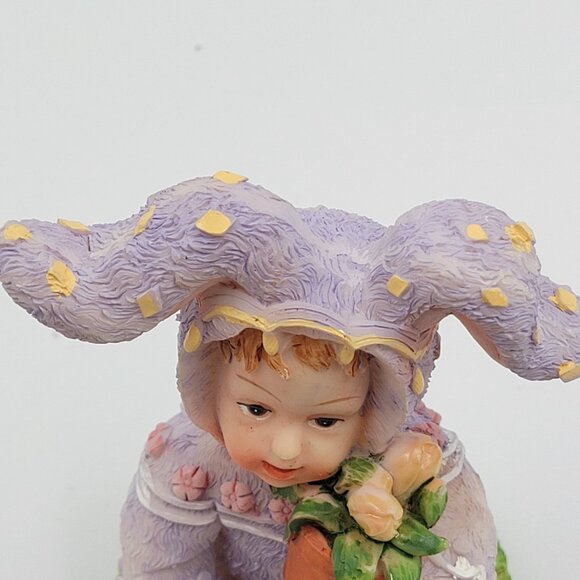 K's Collection Easter Bunny Child Figurine Purple Spring Decor - Picture 6 of 10